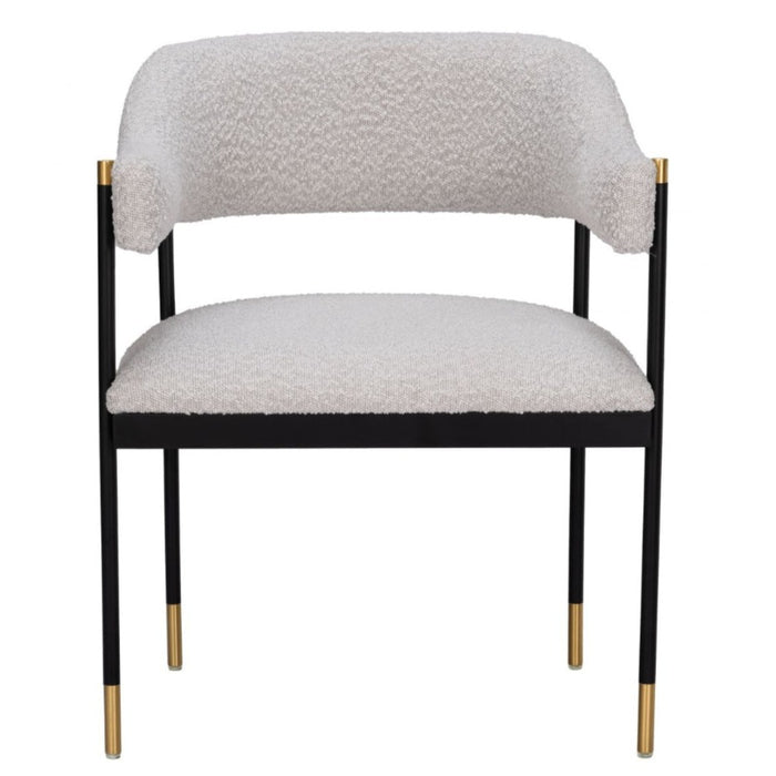 Misty Gray Boucle Dining Chair