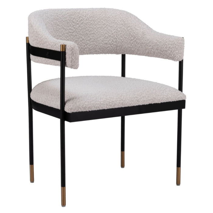 Misty Gray Boucle Dining Chair