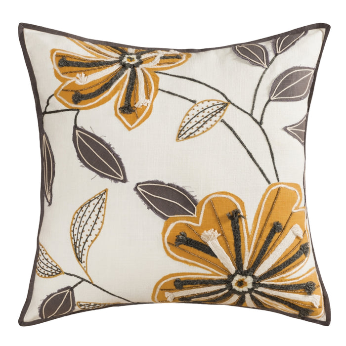 Yellow Floral Decor Pillow