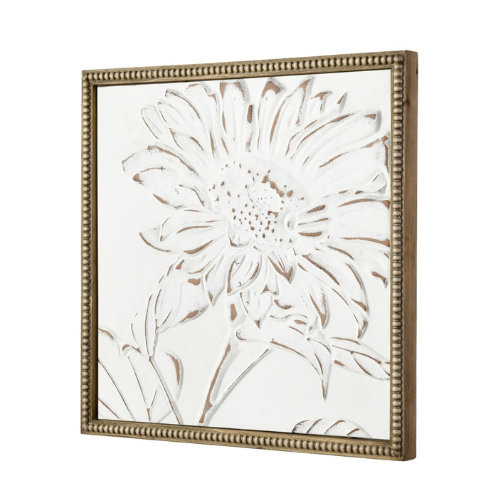 2-Set White Flowers Wall Art