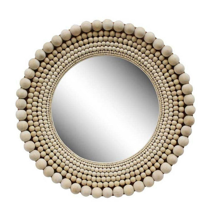 Beaded Boho Round Mirror