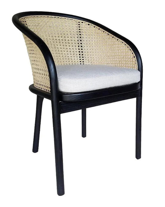 Black Coastal Cane Dining Chair