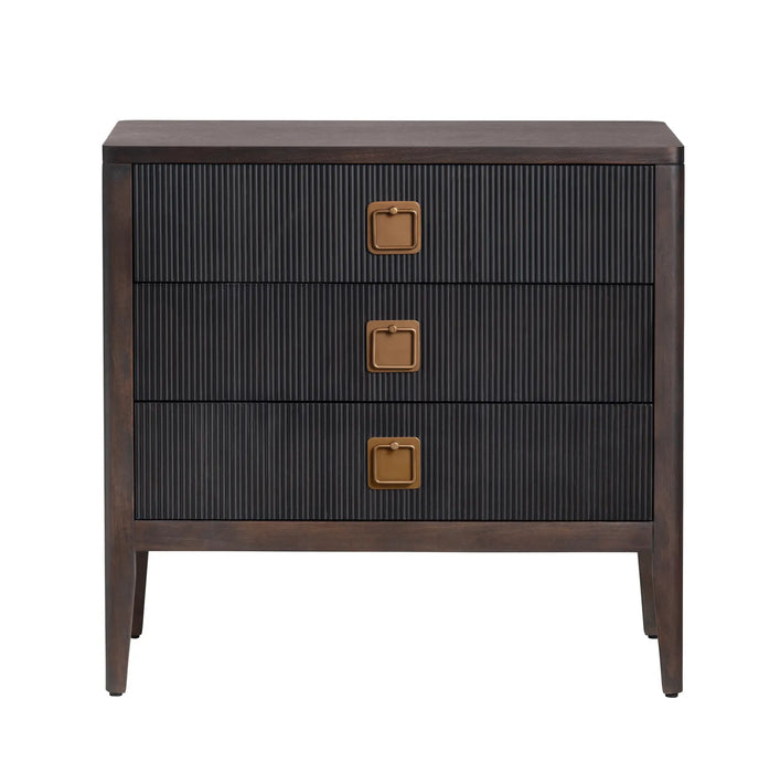 Transitional Fluted Black Drawer Chest