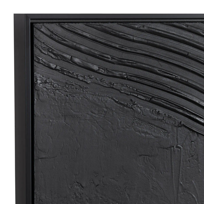 Black Wave Abstract Wall Art Set