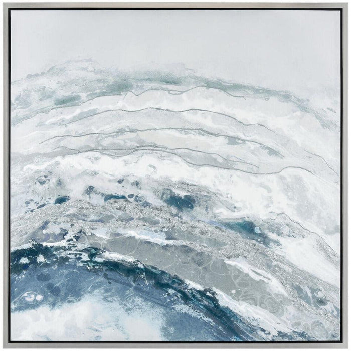 Blue Abstract Crashing Waves Wall Art