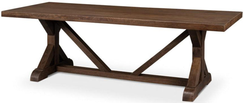 Brown Farmhouse Trestle Dining Table