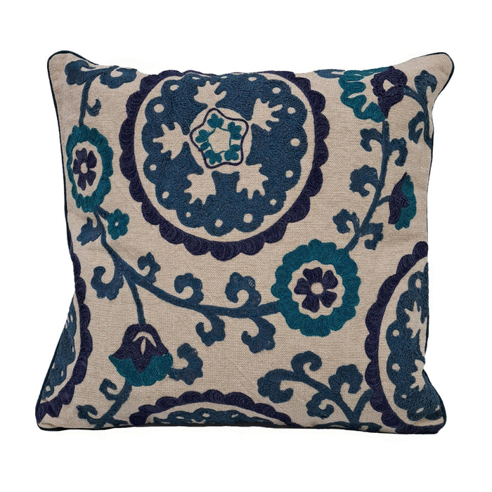 Blue Boho Chic Throw Pillow