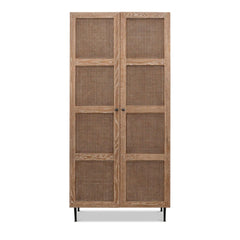 Cane Armoire Brown Cabinet