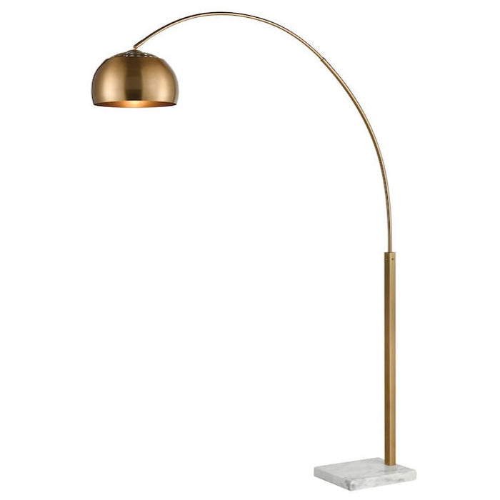 Aged Brass Round Floor Lamp