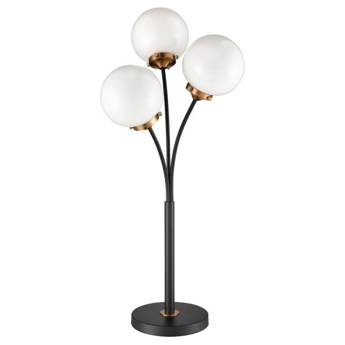 Midcentury Modern Black Glass Globes Lamp