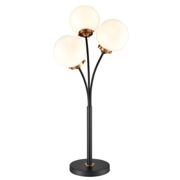 Midcentury Modern Black Glass Globes Lamp