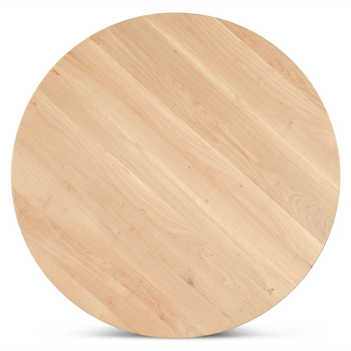 Natural Modern Round Dining Table in Natural Oak