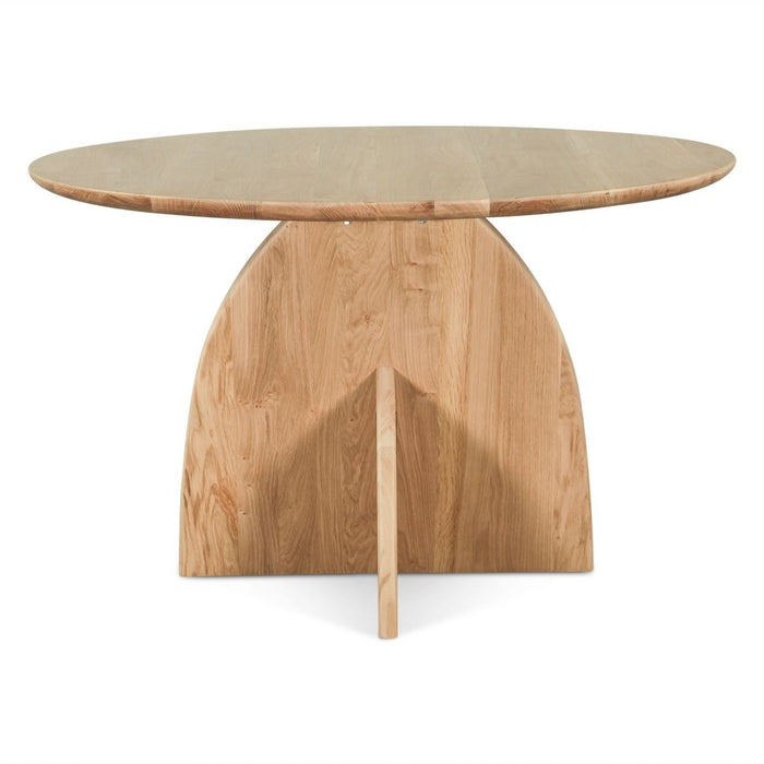 Natural Modern Round Dining Table in Natural Oak