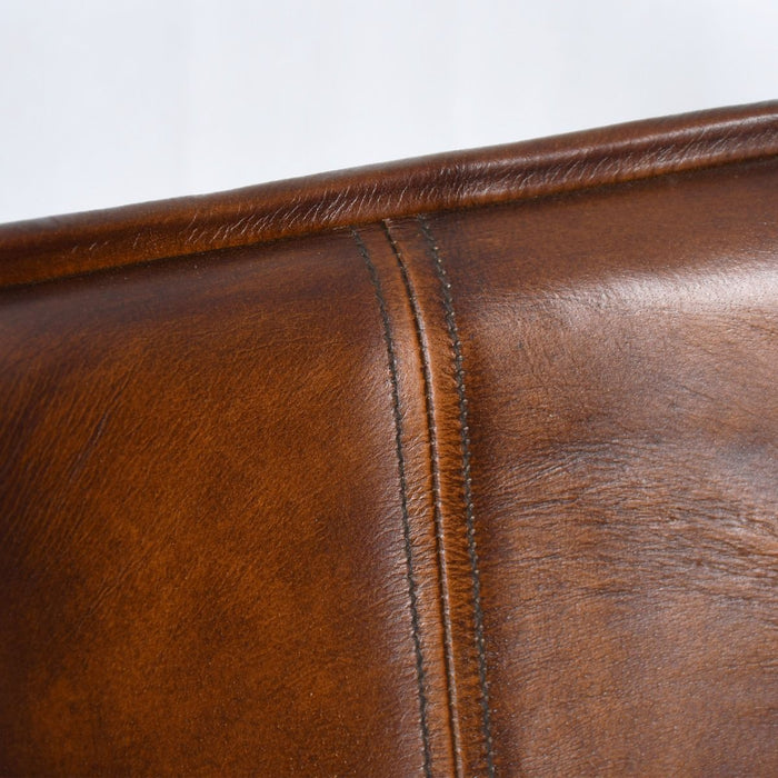 Mid-Century Chestnut Open Back Counter Stool