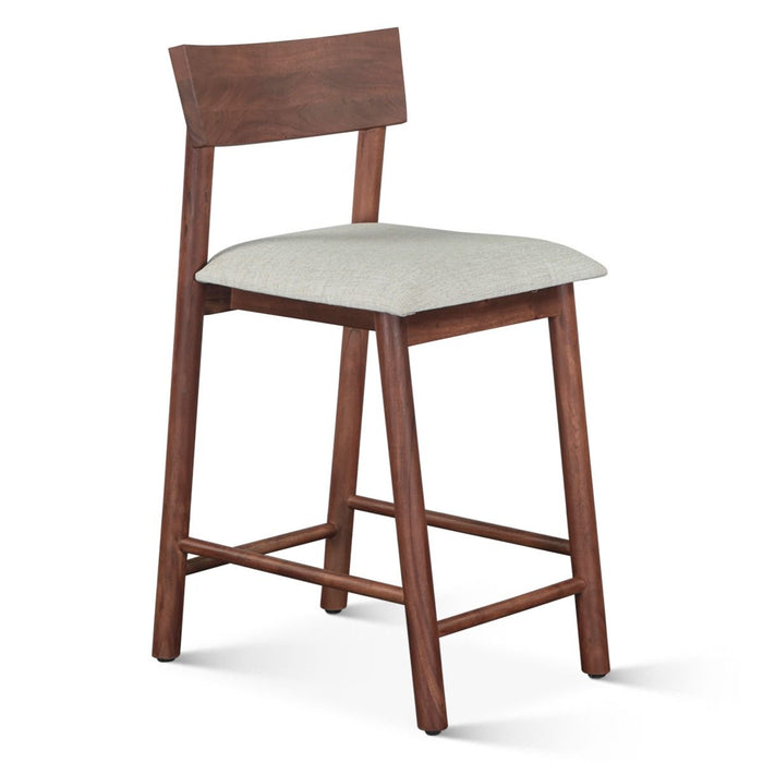 Modern Half-back Walnut Counter Stool