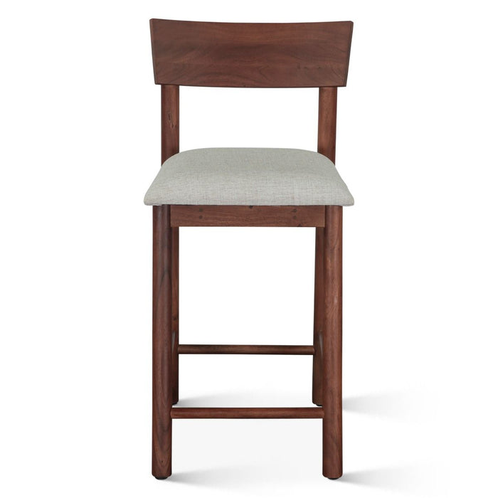 Modern Half-back Walnut Counter Stool