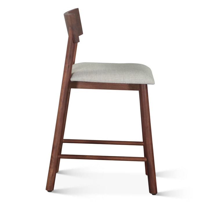 Modern Half-back Walnut Counter Stool