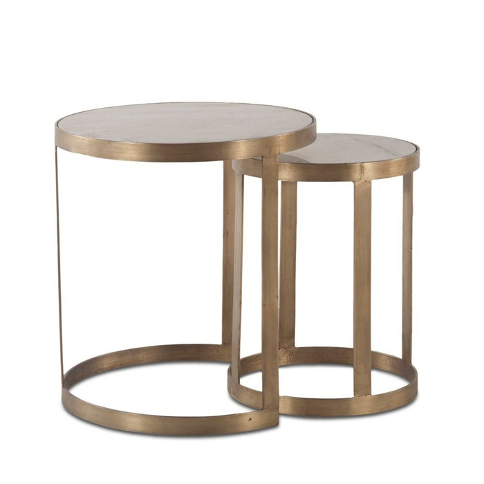 White Marble Nesting Accent Tables