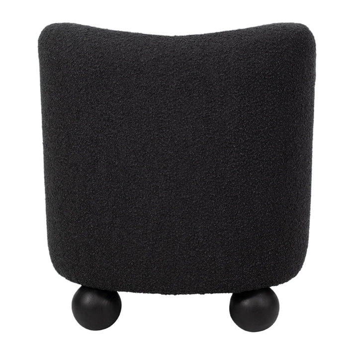 All Black Ball Legs Accent Chair