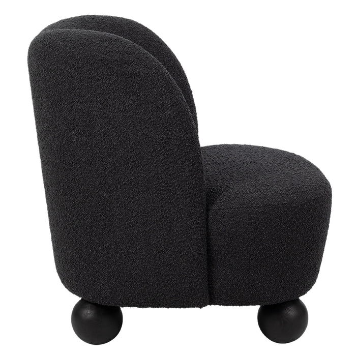 All Black Ball Legs Accent Chair