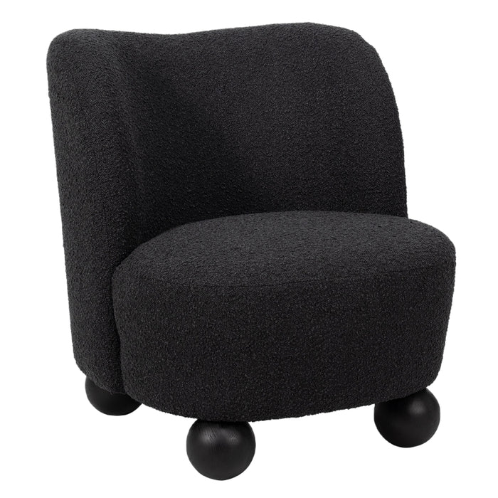 All Black Ball Legs Accent Chair