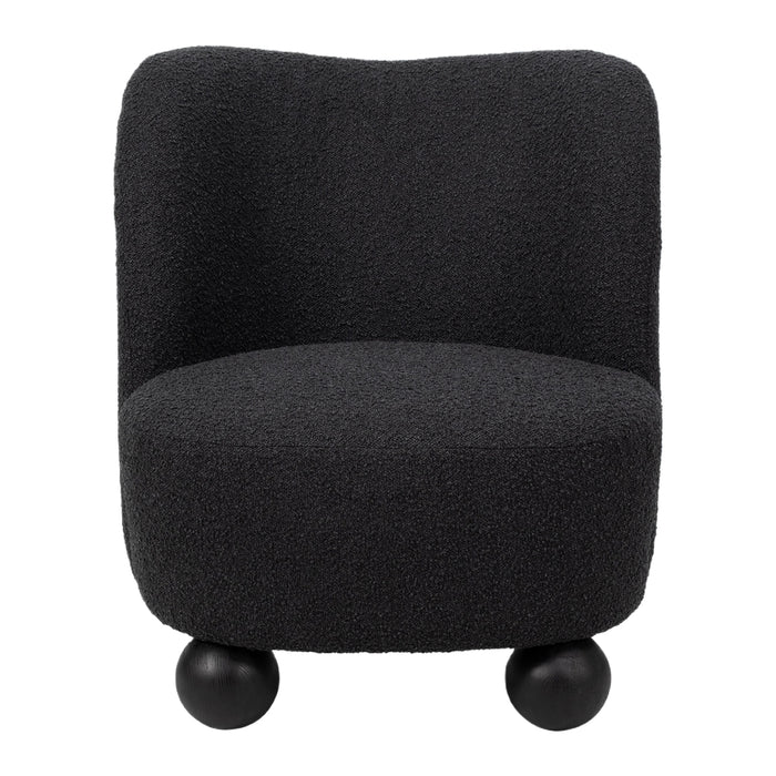 All Black Ball Legs Accent Chair