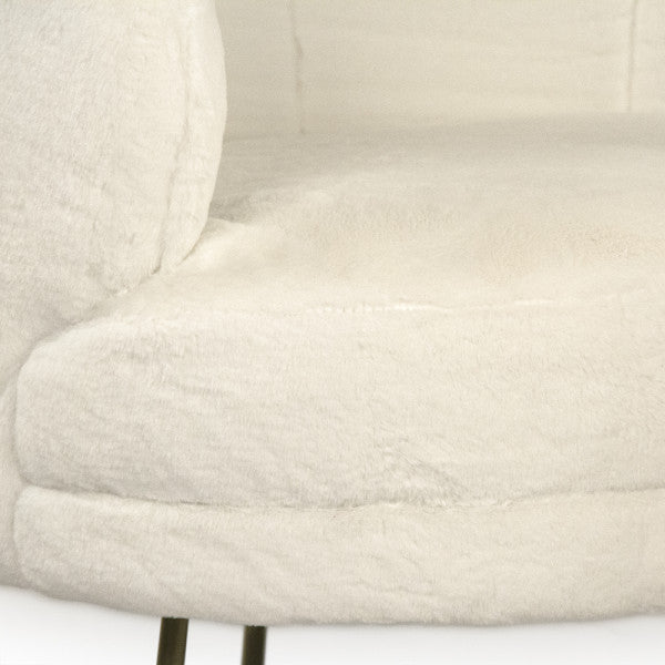 White Faux Fur Tub Chair