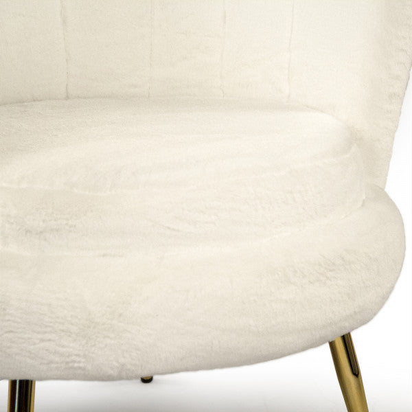 Ruffle Top Faux Fur Tufted Tub Chair