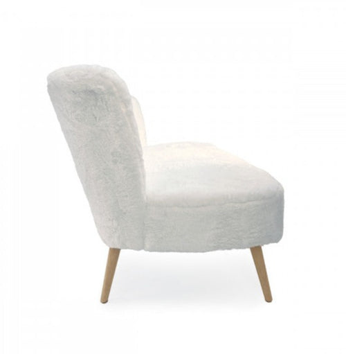 Moda White Faux Fur Settee