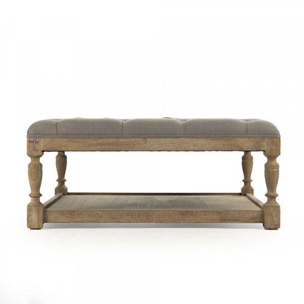 Gray Provence Square Tufted Ottoman