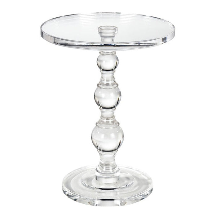 Glam Crystal Clear Round Accent Table