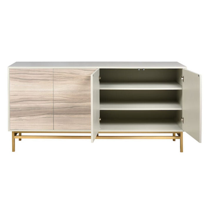 Contemporary Gold Metal Base Sideboard