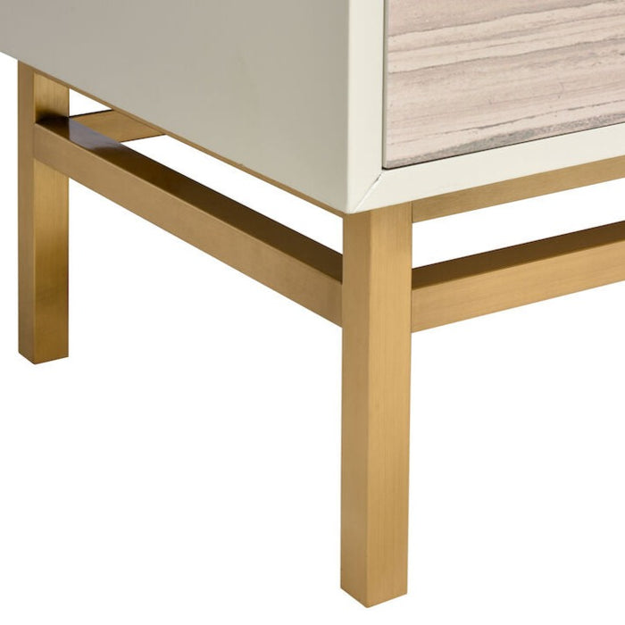 Contemporary Gold Metal Base Sideboard