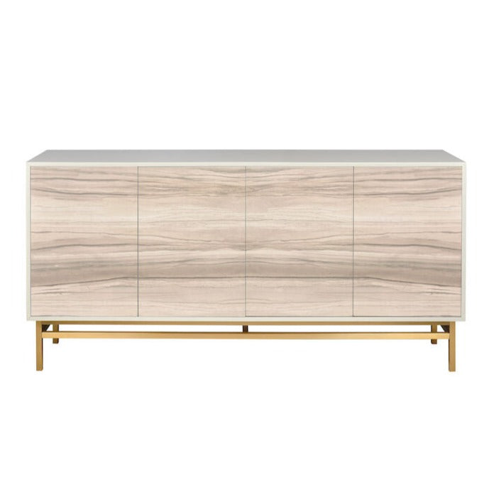 Contemporary Gold Metal Base Sideboard