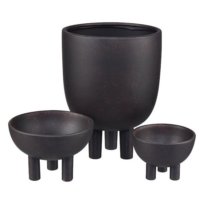 Modern Black Earthenware Bowl