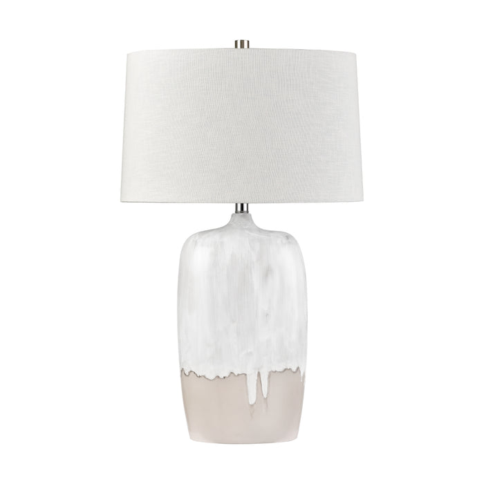 Oval Shade White Glazed Table Lamp