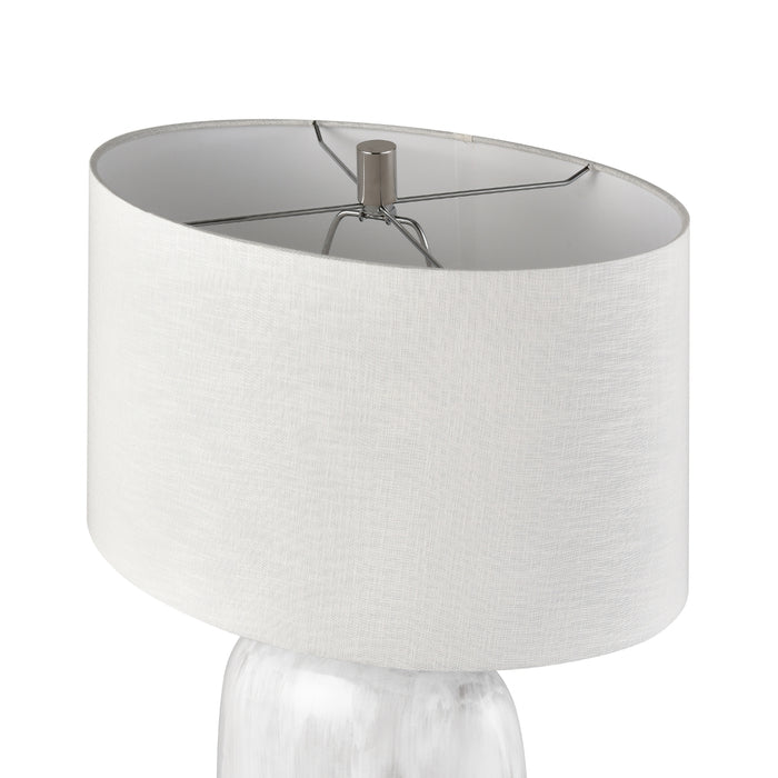 Oval Shade White Glazed Table Lamp