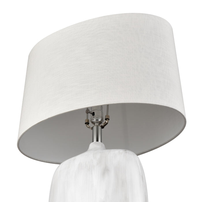 Oval Shade White Glazed Table Lamp