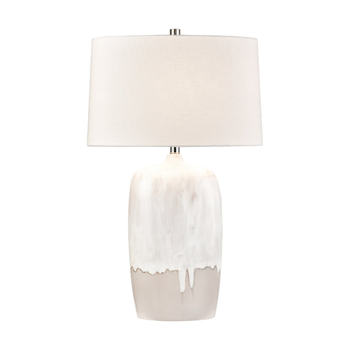 Oval Shade White Glazed Table Lamp