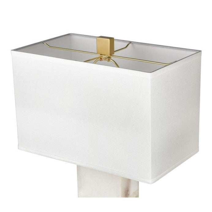 White Alabaster Chic Table Lamp