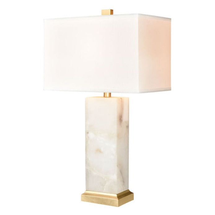 White Alabaster Chic Table Lamp