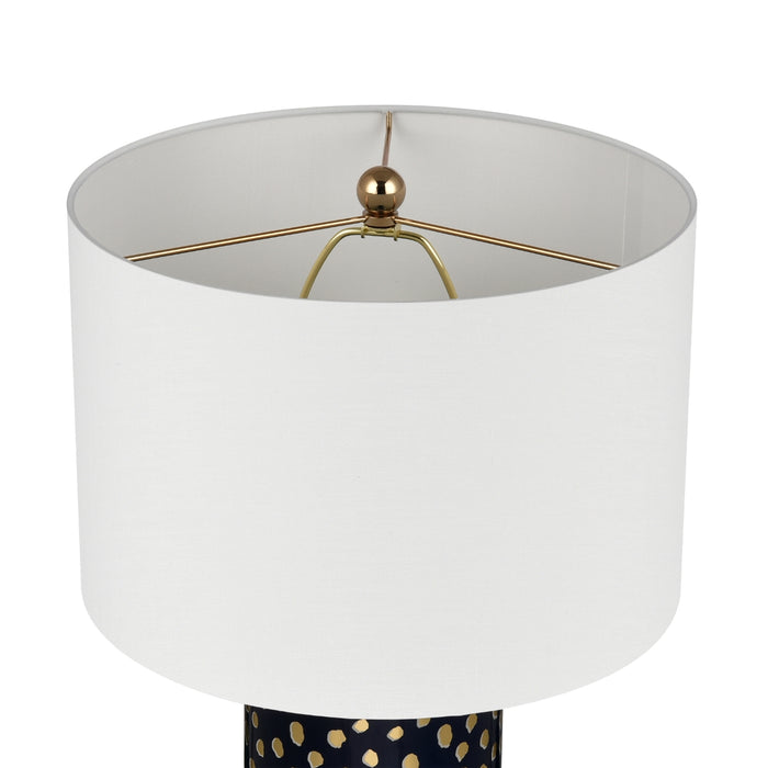 Dark Blue in Pop Gold Table Lamp