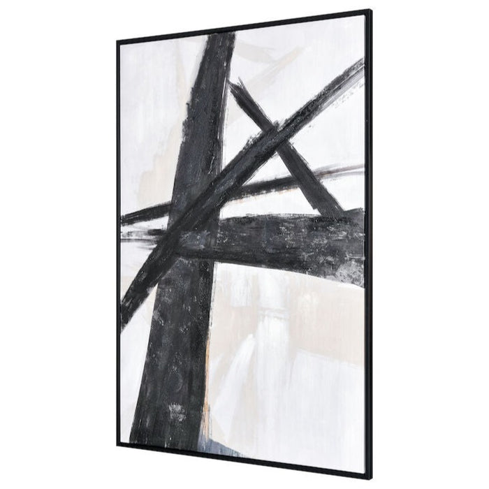 Graphic Bold Black Brushstrokes Wall Art