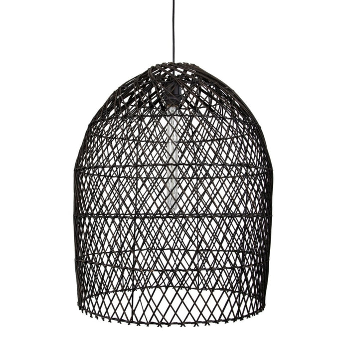 Oversized Black Rattan Pendant