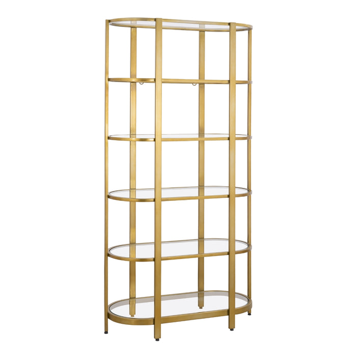 6-Layer Oval Brass Bookshelf