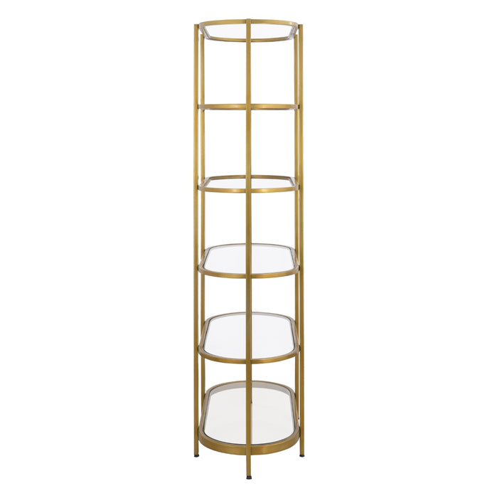 6-Layer Oval Brass Bookshelf