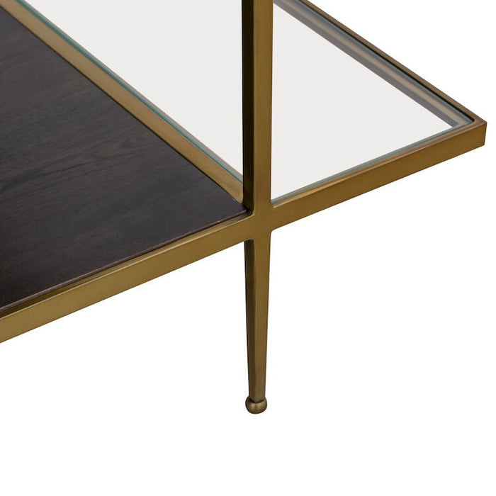 Two-tier Brass Tone Coffee Table