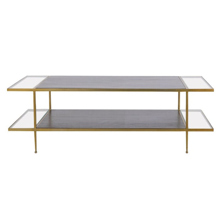 Two-tier Brass Tone Coffee Table