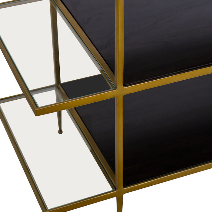 Three-tier Brass Tone Console Table