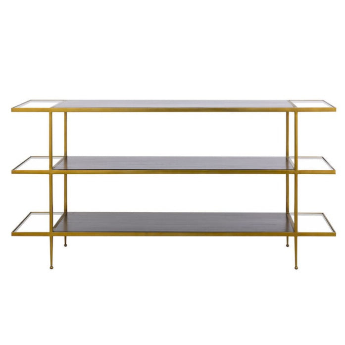 Three-tier Brass Tone Console Table